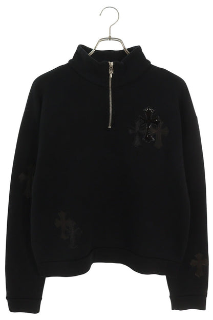 Chrome Hearts Y NOT Half Zip Sweatshirt Patch Black Size S