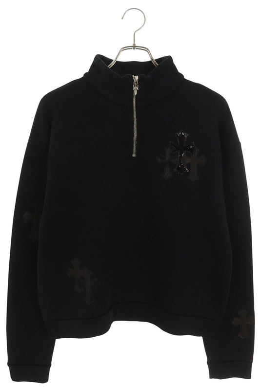 Chrome Hearts Y NOT Half Zip Sweatshirt Patch Black Size S