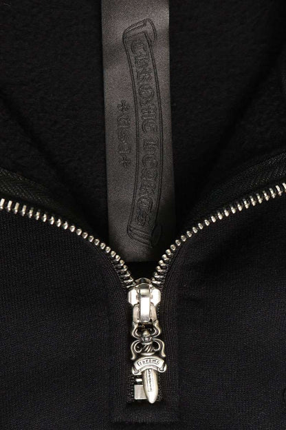 Chrome Hearts Y NOT Half Zip Sweatshirt Patch Black Size S