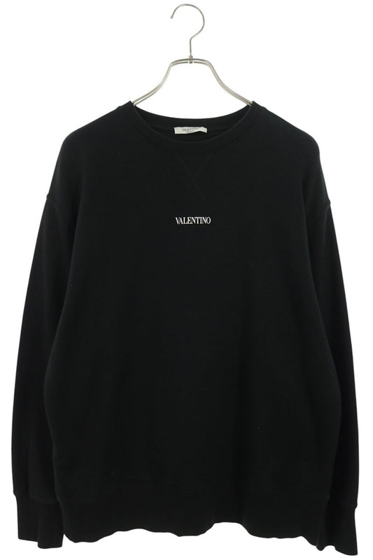 VALENTINO Logo Print Crewneck Sweatshirt Black Size M