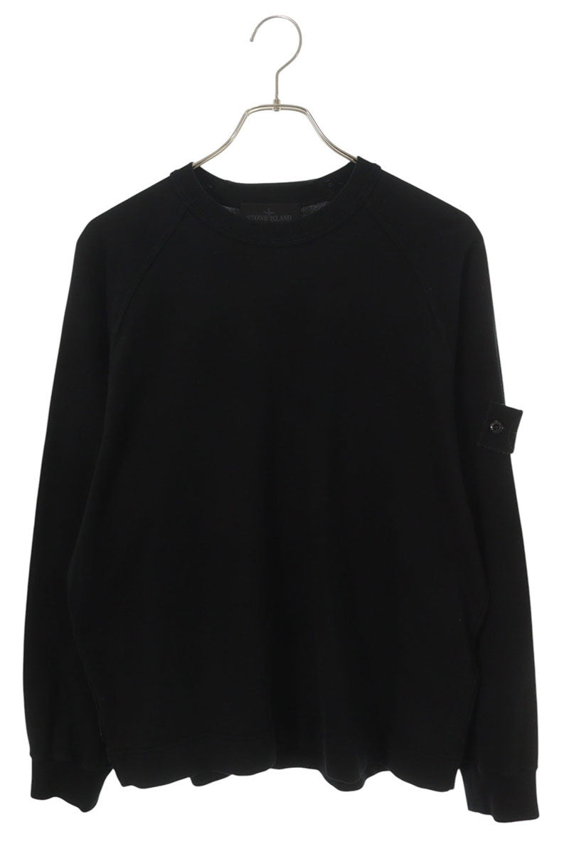 STONEISLAND Logo Patch Crewneck Sweatshirt Black Size M
