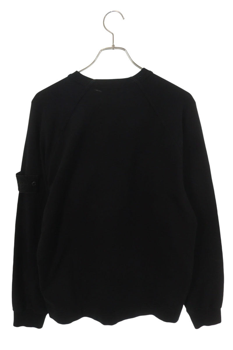 STONEISLAND Logo Patch Crewneck Sweatshirt Black Size M