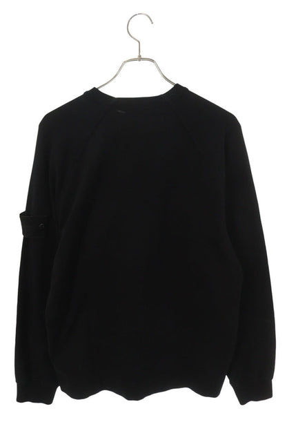 STONEISLAND Logo Patch Crewneck Sweatshirt Black Size M
