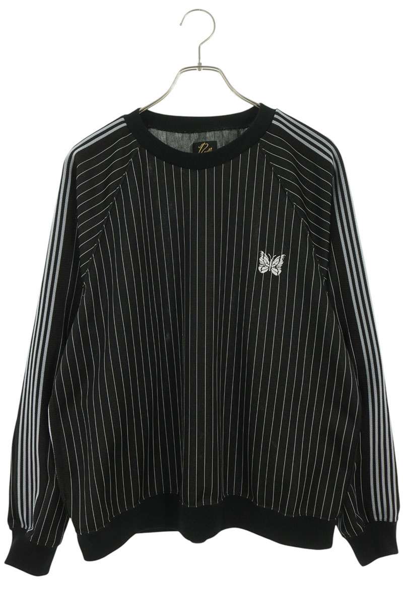 Needles Polyester Stripe Sweatshirt Black Size L