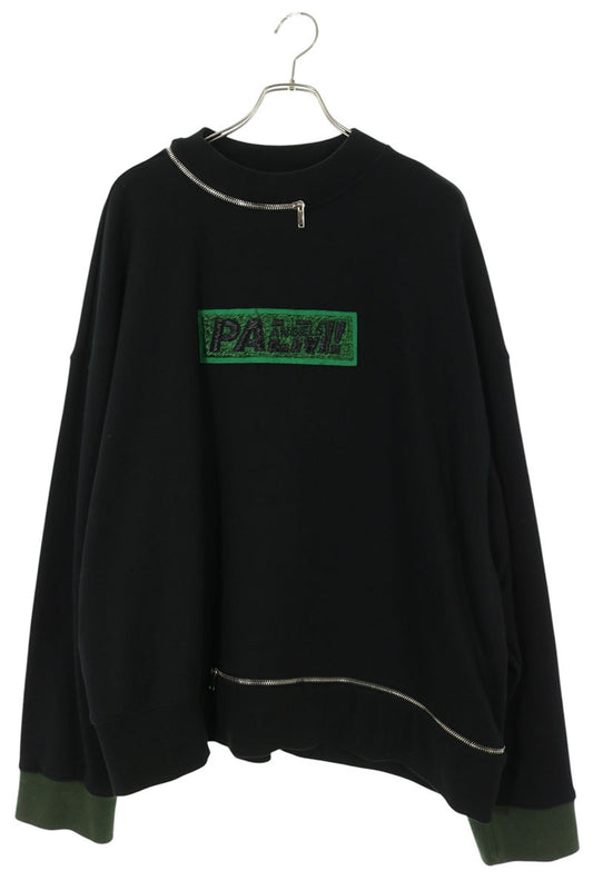 Palm Angels 19AW Front Logo Sweatshirt Black/Green Size XL