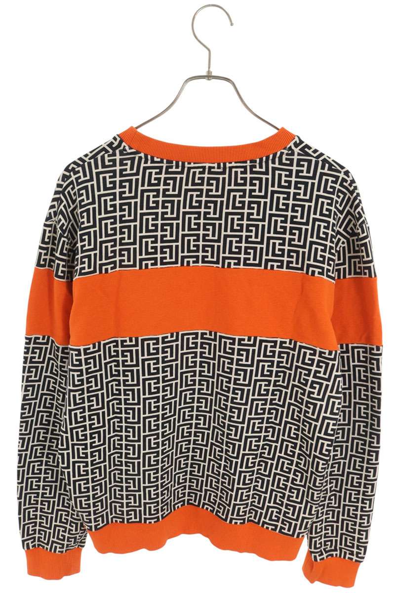 BALMAIN All-Over Logo Crewneck Sweatshirt Black Size M