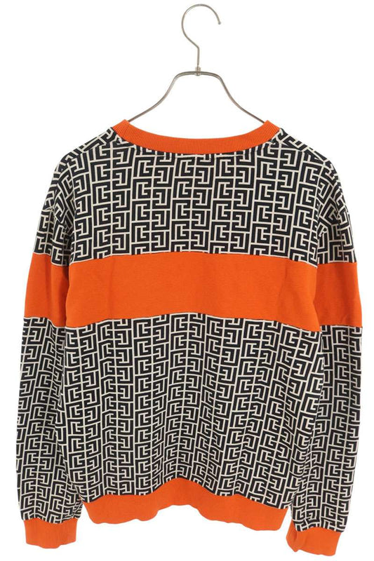 BALMAIN All-Over Logo Crewneck Sweatshirt Black Size M