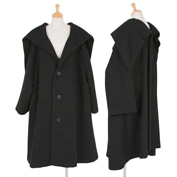 Yohji Yamamoto FEMME Heavy Melton Coat Black Size M