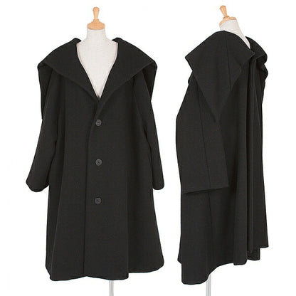 Yohji Yamamoto FEMME Heavy Melton Coat Black Size M