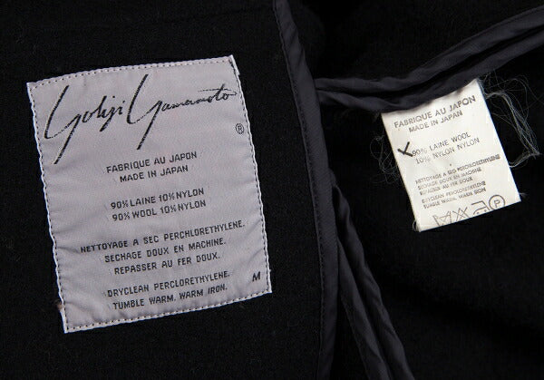 Yohji Yamamoto FEMME Heavy Melton Coat Black Size M