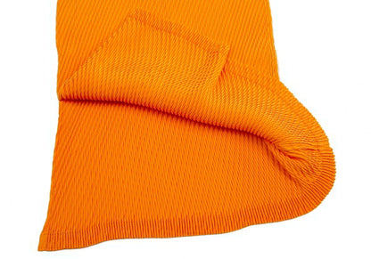 ISSEY MIYAKE Pleated Mock Neck Polyester Dress Orange Size 2