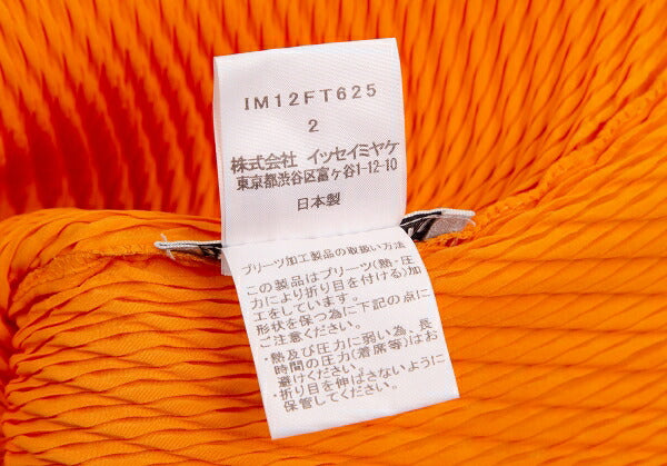 ISSEY MIYAKE Pleated Mock Neck Polyester Dress Orange Size 2