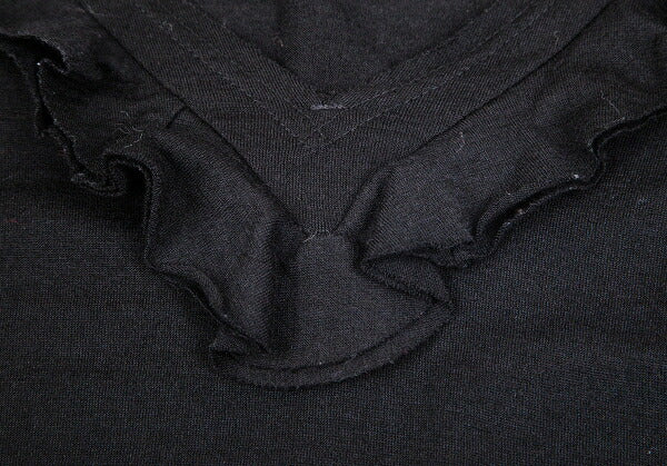 COMME des GARCONS Ruffle V-Neck Wool Sweater Black Size M