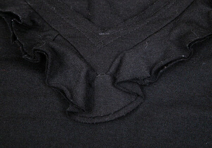 COMME des GARCONS Ruffle V-Neck Wool Sweater Black Size M