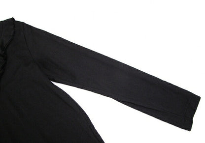 COMME des GARCONS Ruffle V-Neck Wool Sweater Black Size M