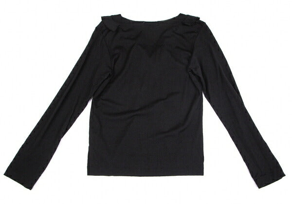 COMME des GARCONS Ruffle V-Neck Wool Sweater Black Size M