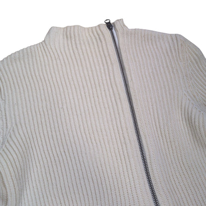 JIL SANDER NAVY Double Zip Drivers Rib Knit Size XS