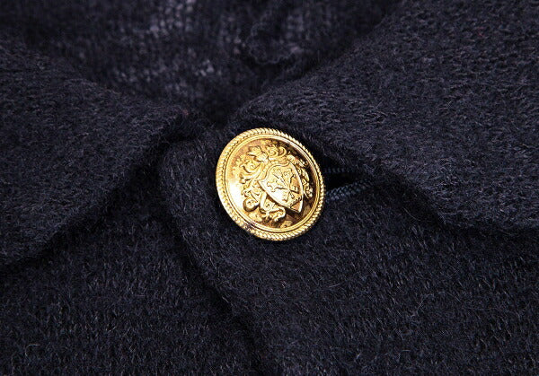 tricot COMME des GARCONS Wool Mohair Gold Dark Navy Jacket Size M