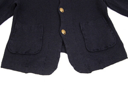 tricot COMME des GARCONS Wool Mohair Gold Dark Navy Jacket Size M