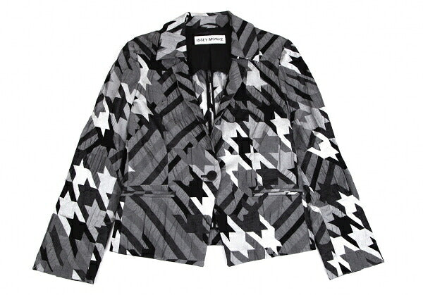 ISSEY MIYAKE Irregular Houndstooth 1B Jacket Black Size 2