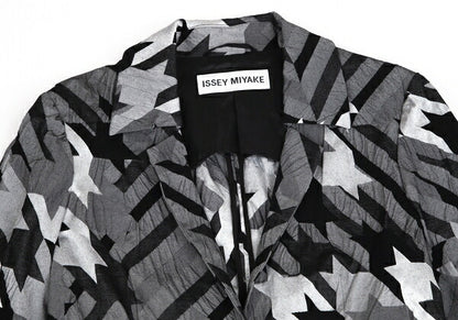 ISSEY MIYAKE Irregular Houndstooth 1B Jacket Black Size 2