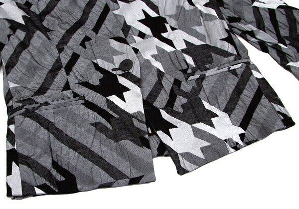 ISSEY MIYAKE Irregular Houndstooth 1B Jacket Black Size 2