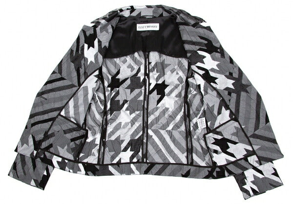 ISSEY MIYAKE Irregular Houndstooth 1B Jacket Black Size 2