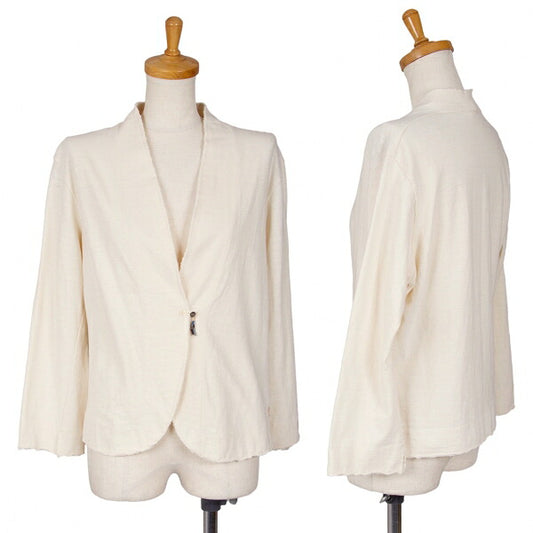 45rpm Cotton Concho Button Collarless Jacket Cream Size 4
