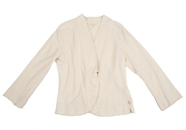 45rpm Cotton Concho Button Collarless Jacket Cream Size 4