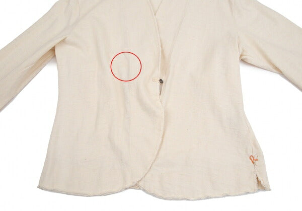 45rpm Cotton Concho Button Collarless Jacket Cream Size 4