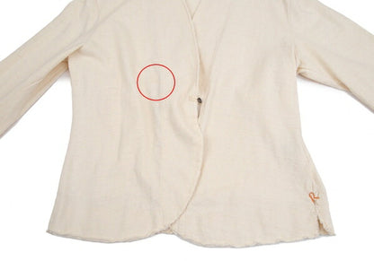 45rpm Cotton Concho Button Collarless Jacket Cream Size 4