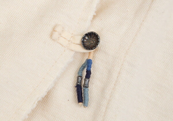 45rpm Cotton Concho Button Collarless Jacket Cream Size 4