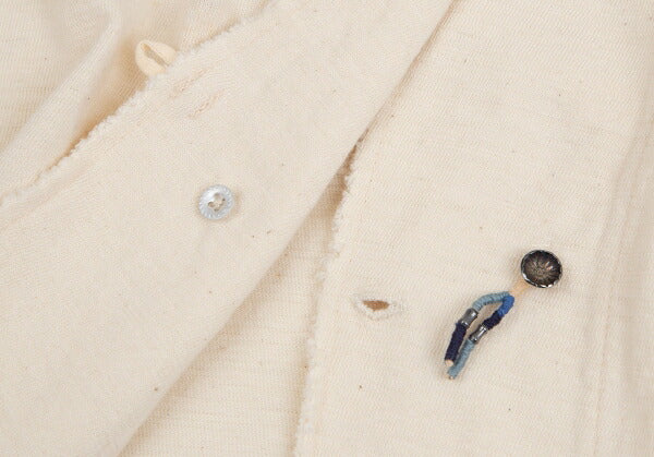 45rpm Cotton Concho Button Collarless Jacket Cream Size 4