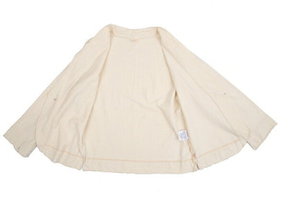 45rpm Cotton Concho Button Collarless Jacket Cream Size 4