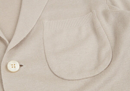 ISSEY MIYAKE MEN Beige Acrylic Linen Knit Jacket Size 2