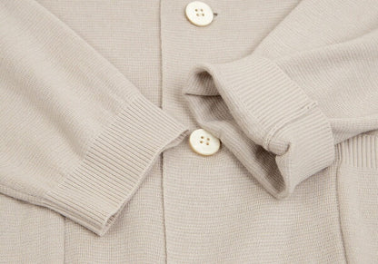 ISSEY MIYAKE MEN Beige Acrylic Linen Knit Jacket Size 2