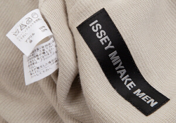 ISSEY MIYAKE MEN Beige Acrylic Linen Knit Jacket Size 2