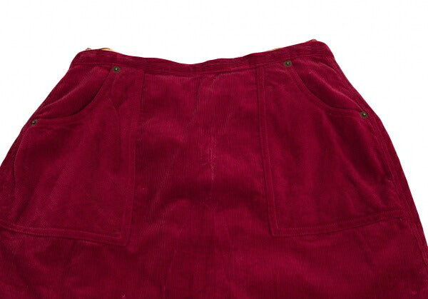 PINK HOUSE Bear Embroidered Corduroy Skirt Red Size M