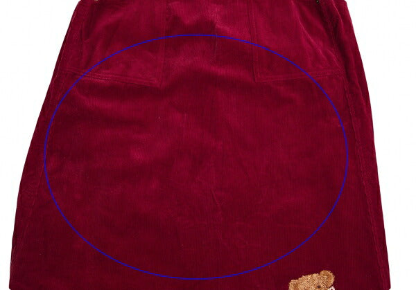 PINK HOUSE Bear Embroidered Corduroy Skirt Red Size M