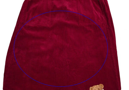 PINK HOUSE Bear Embroidered Corduroy Skirt Red Size M