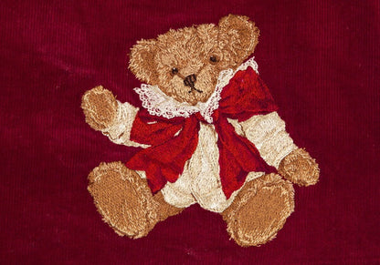 PINK HOUSE Bear Embroidered Corduroy Skirt Red Size M