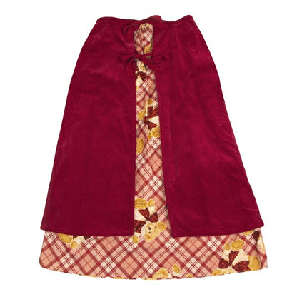 PINK HOUSE Bear Embroidered Corduroy Skirt Red Size M