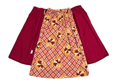 PINK HOUSE Bear Embroidered Corduroy Skirt Red Size M