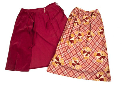 PINK HOUSE Bear Embroidered Corduroy Skirt Red Size M