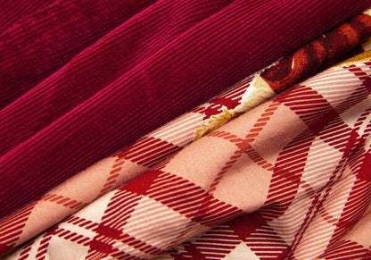 PINK HOUSE Bear Embroidered Corduroy Skirt Red Size M