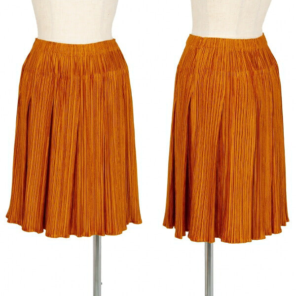 PLEATS PLEASE Shiny Pleated Skirt Orange Size 3