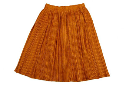 PLEATS PLEASE Shiny Pleated Skirt Orange Size 3