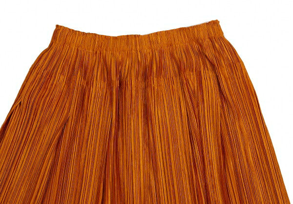 PLEATS PLEASE Shiny Pleated Skirt Orange Size 3