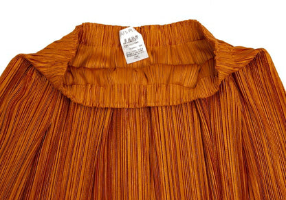 PLEATS PLEASE Shiny Pleated Skirt Orange Size 3