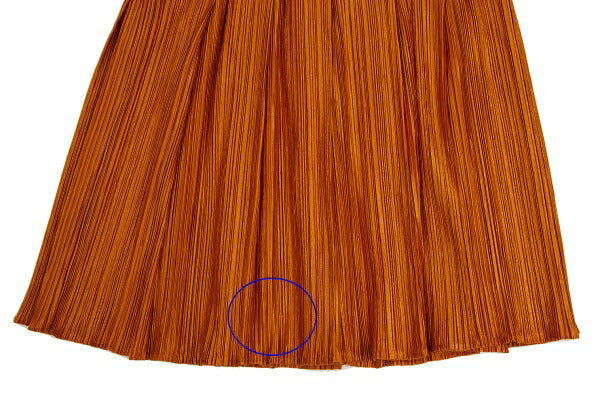 PLEATS PLEASE Shiny Pleated Skirt Orange Size 3